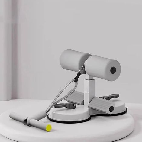 Barre d'abdominaux, repose-pieds avec élastique, 2 ventouses et cordon de traction. Outil portable pour les exercices abdominaux à domicile. (1/2)