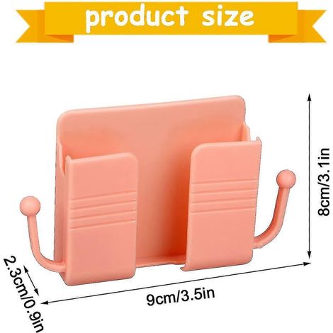 Lot de 5 supports muraux pour téléphone, auto-adhésifs et munis de crochets. (1/2)