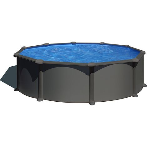 PISCINA GRE REDONDA GRANADA KITPR358GY DESMONTABLE IMITACION ANTRACITA GRE (1/5)