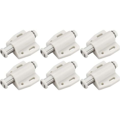 chiusure magnetiche a pressione, chiusure magnetiche in plastica, chiusure magnetiche a chiusura ammortizzata per porte scorrevoli, armadi, cassetti, credenze, camere da letto, cucine, bagni - Bianco (1/4)