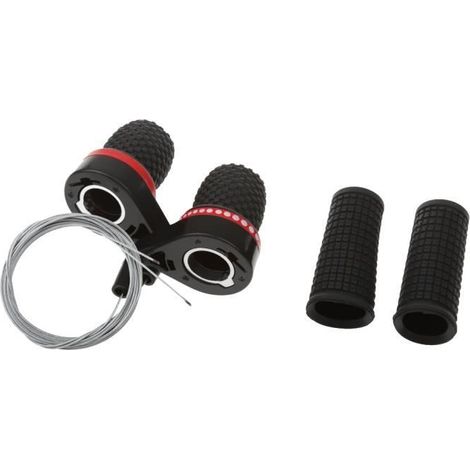 2pcs Poignée Tournante Manette de Vitesse avec 2pcs Embout Outil Réparation pour VTT Vélo Bicyclette en Plastique (1/4)