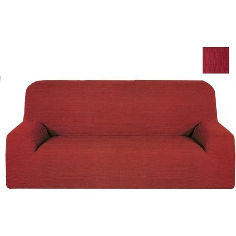 TrAdE Shop Traesio - Copri Divano 2 Posti Estendibile Da 110 A 150 Cm Tessuto Elasticizzato Italy - Bordeaux