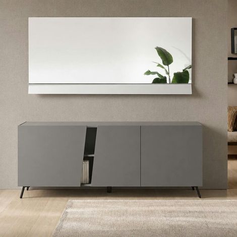 Buffet contemporain gris à découpe diagonale 180 cm LORA