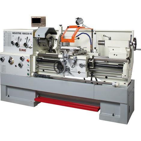 ELMAG Universal-Drehmaschine INDUSTRIE 2000/230 HD, inkl. RÖHM-Drehfutter inkl. 3-Achs-Positionsanzeige inkl. Schnellwechsel-Stahlhalter Set, System (1/4)