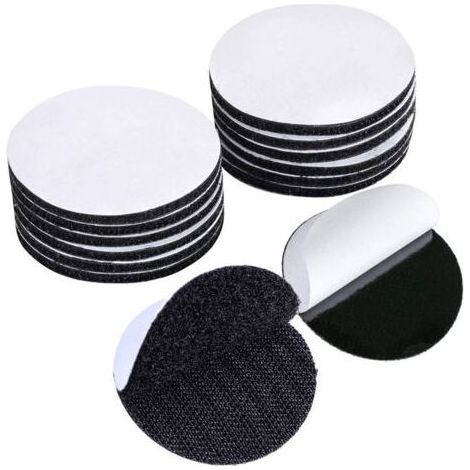 10 Pièces Round Scratch Autocollant Double Face Extra Fort 5cm Bande Scratch Adhésive, Tampons Ronds Auto-Adhésifs Réutilisables pour Bricolage, Cadre Photos, Fixations Murales sans Perçage, N (1/5)