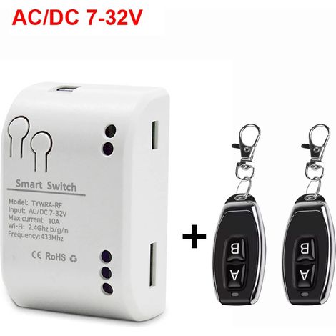 Interrupteur intelligent WiFi Tuya, module de commutation DIY avec minuterie 220 V, commande vocale RF, 2 canaux,7-32V Module 2xRF (1/5)