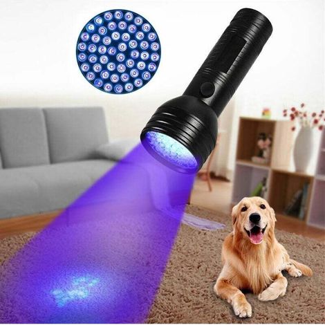Lampe de poche UV portable pour animaux – 51 LED ultraviolettes – Détecteur d'urine chien chat – Alliage d'aluminium léger (1/3)