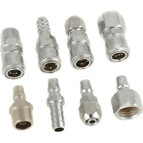 8-teiliges Set BSP 1/2"-Schnellkupplungen für Druckluftschläuche (1/5)