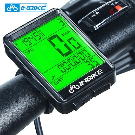 Compteur de vélo sans fil IP54, compteur de vitesse sans fil avec écran rétroéclairé, compteur kilométrique et chronomètre KLB (1/5)