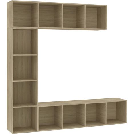 Maison Exclusive - Set Mobili Libreria/Porta TV 3 pz Rovere Sonoma 180x30x180 cm