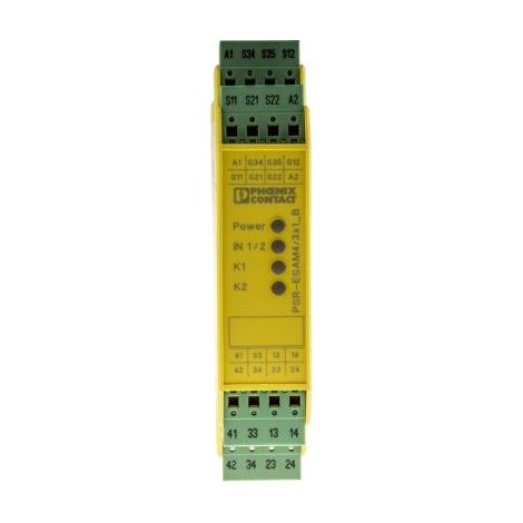 Relais de sécurité Phoenix Contact PSR-SPP-24UC/ESAM4/3X1/1X2/B, 24V c.a. / V c.c., 2 canaux, 3 contacts de sécurité ( Prix pour 1 )