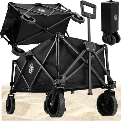 Carrello da giardino pieghevole da spiaggia WAGEN nero (1/5)