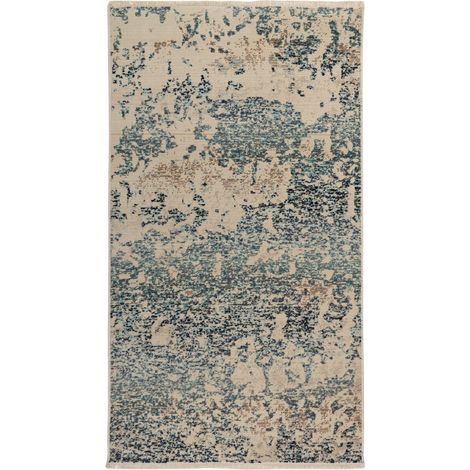 Tappeto Charu 300 Blu a Pelo Corto in Stile Vintage (1/4)