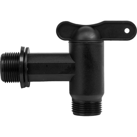 PP-Hahn mit GZ 3/4" Eingang, GZ 3/4" Ausgang - schwarz