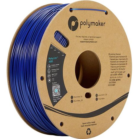 Polymaker PE01007 PolyLite Filamento per stampante 3D Plastica ABS odore ridotto 1.75 mm 1000 g Blu 1 pz. (1/5)