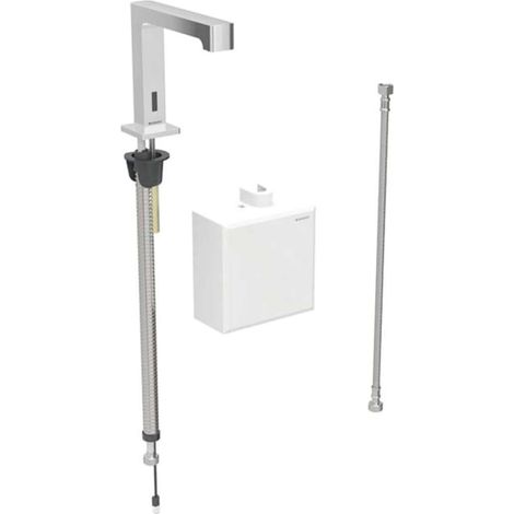 Robinetterie de lavabo Geberit Brenta, saillie 195mm, à pile, (1/3)