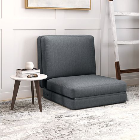 3-in-1 klappbares Bodenschlafsofa in Samtoptik, gepolstert, 240 kg, dunkelgrau OKMYHOME (1/5)