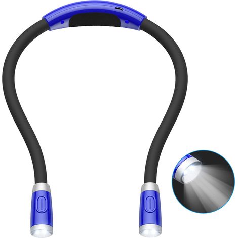 Sale 2025 Verbesserte LED-Leselampe zum Lesen im Bett, verstellbares Licht, flexibler Arm, langlebig wiederaufladbar, perfekte Leselampe zum Lesen, Stricken, Camping, Blau