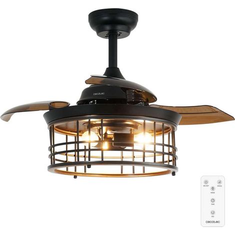 Ventilateur de Plafond avec Lumière EnergySilence Aero 3600 Invisible Natural Style - 25 W, Diamètre 91 cm, Télécommande, Minuterie 8 Heures, 6 Vitesses et 3 Pales, Été/Hiver (1/5)