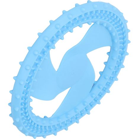 Disque volant pour chien, jouet doux, nettoyage des dents, disque interactif en Silicone pour animaux de compagnie, à mâcher pour l'entraînement en plein air, bleu (1/5)