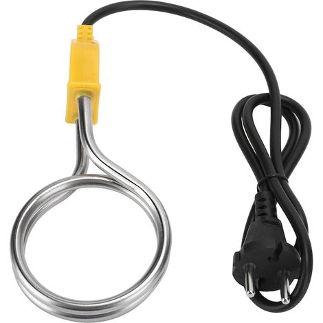 Chauffe-eau immergé en acier inoxydable 1200 W, dimensions 20 x 9 x 3 cm, jaune et noir, aquarium et réservoir (1/5)