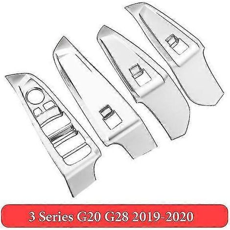 Lot de 4 caches décoratifs ABS pour boutons de lève-vitre, style intérieur, pour BMW Série 3, 5, X1, X3, X5, F30, F48, G05, G30, G20 (conduite à gauche) Panneaux de porte intérieurs et garnitures - G (1/5)