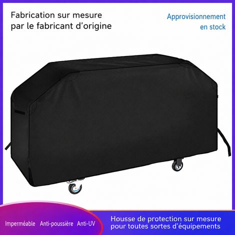 Housse barbecue extérieur imperméable tissu 600D enduit argent 162.55789cm noir 930 g – Livraison gratuite (1/5)