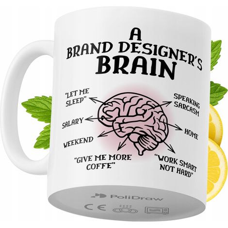 Lustige Kaffeetasse mit witzigem Textdesign für Markendesigner – ideal für Geburtstage, Namenstage, Feiertage und besondere Anlässe. Hochwertige Tasse für Zuhause, Büro und Arbeit. Farbe: Weiß, 330 ml