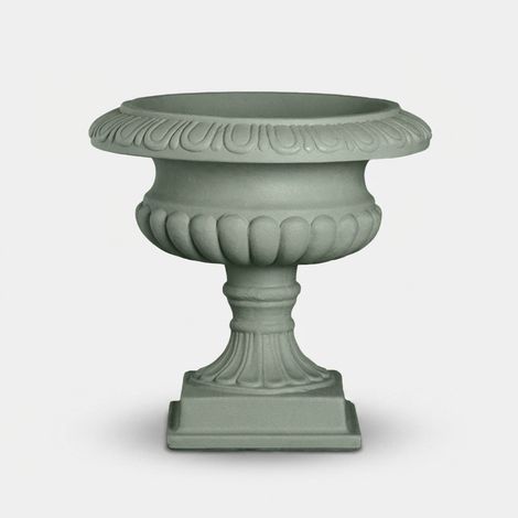Vase d'extérieur décoré en polyéthylène Calice Decorato - Gris (1/3)