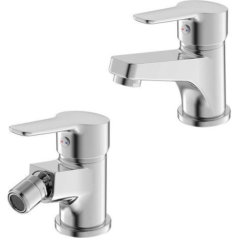 Set miscelatore lavabo e bidet cromato e piletta Mila (1/5)