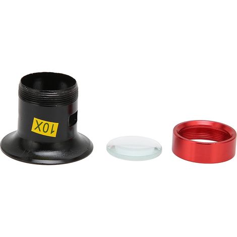 Loupe de bijoutier 10X rouge et noire, légère, accessoire de réparation de bijoux et de montres (1/5)