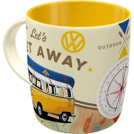Nostalgic-Art Tazza da caffè retrò Bulli T1 – Let's Get Away – Idea Regalo per i Bus VW, Ceramica, Design Vintage, 1 unità (Confezione da 1) (1/4)