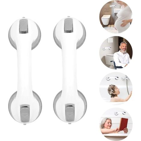 Barre D Appui Douche - Ventouse - Sans Perçage - Pour Personnes Agées - Lot De 2 (1/5)