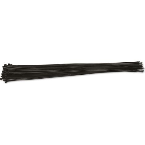 KSS Assortiment de colliers de serrage en polyamide 6.6, noir, 400x2,5, résistant aux UV, 100 pièces