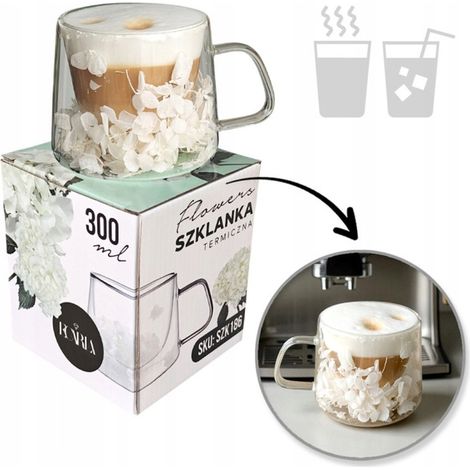 Vaso térmico de doble fondo Ecarla con hortensia en el interior, 180 ml, SZK186 (1/5)