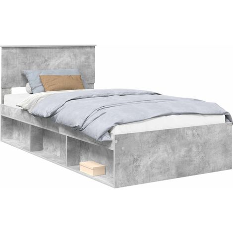 Maison Exclusive - Estructura de cama con cabecera Gris concreto (1/5)