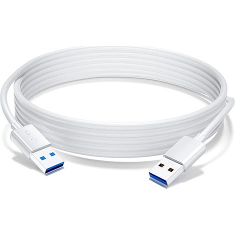 Cable USB 3.0 tipo A macho - macho 1 M Blanco (1/3)