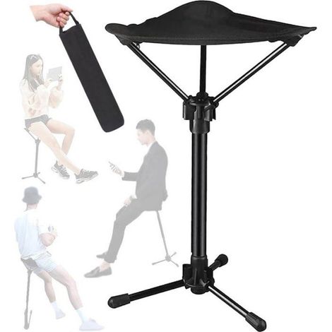 Chaise pliante d'extérieur - Tabouret trépied pliable - Tabouret pliant portable - Extérieur - Camping - Randonnée - Chas (1/4)