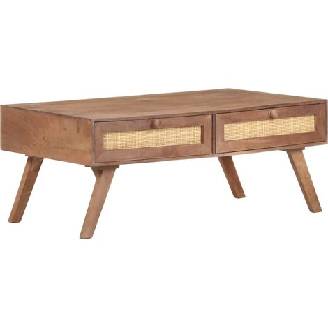 vidaXL Mesa de centro de madera maciza de mango 100x60x40 cm (1/5)