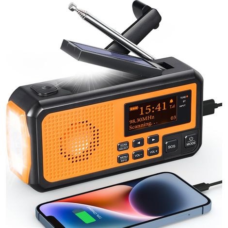 Pour cadeau d'urgence Radio solaire manivelle charge AM/FM SW Dynamo survie Radio torche LED en plein air pour utilisation occultante en cas de catastrophe (1/5)