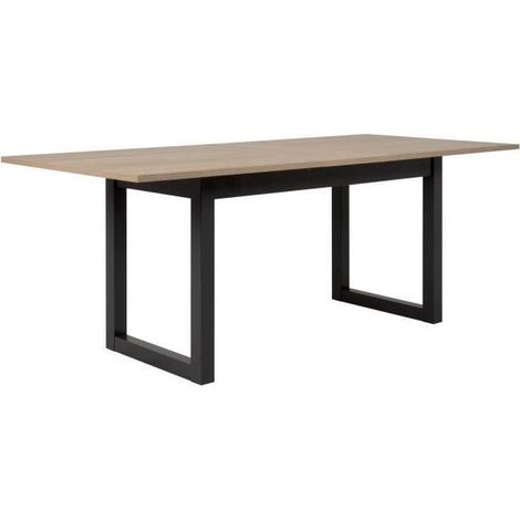 Les Tendances – Table extensible 160-200 cm – Décor chêne sonoma et anthracite – Accueille jusqu'à 8 convives – Fabrication Union Européenne (1/5)