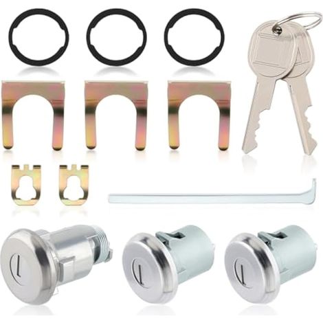 654394765282 Cylindre de serrure de porte compatible avec Pontiac Bonneville Catalina GTO Compatible Chevy Impala Chevelle Malibu Compatible avec Buick Skylark Clé de serrure spéciale de (1/5)