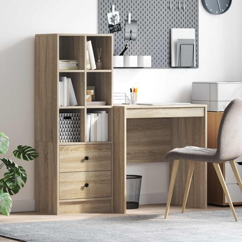 Escritorio con almacenamiento con cajón 2 pcs Roble (1/5)
