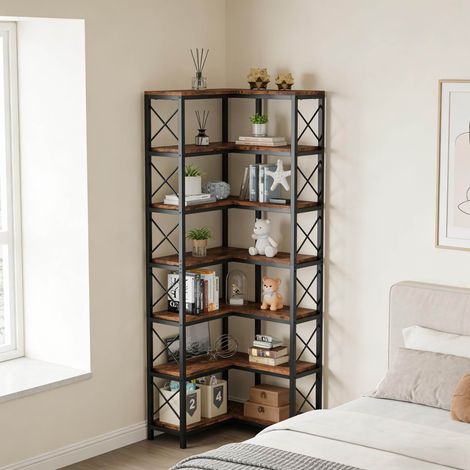 Mueble esquinero 14 huecos metal y madera 117 cm OKMYHOME (1/5)