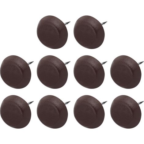 Embouts de Meubles à Clou (15mm/0,6Pouces) 60 Pièces, Embouts en Plastique Demi-Cercles pour Pieds de Chaise - pour Protéger Les Chaises, Canapés et Meubles, Couleur Marron (1/5)