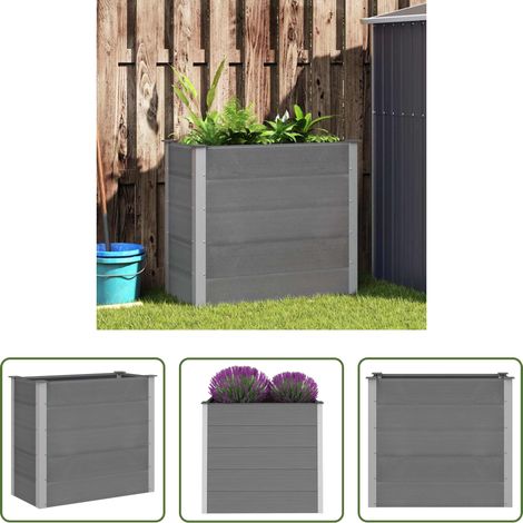 Jardinière - Lit surélevé de jardin WPC 100x50x91 cm Gris (1/5)