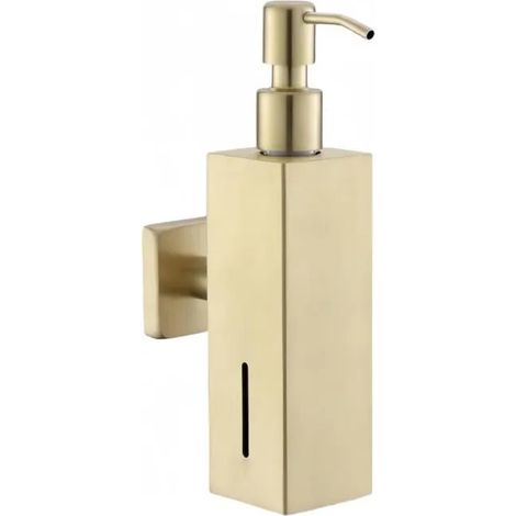 Filiyano-Distributeur de savon mural en acier inoxydable 250 ml, doré, pour salle de bain et cuisine (1/5)