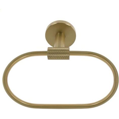 TRADE SHOP - Porta Asciugamani Ad Anello In Acciaio Oro Accessorio Da Bagno Portasciugamano 87932 - (1/5)