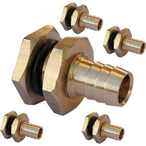 Lot de 5 Raccord de sortie de réservoir en métal de 10 mm, Connecteur Réservoirs d'eau, Robinet baril de pluie