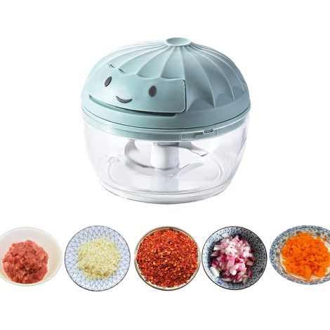 Manual Food Chopper Stainless Steel Blades Hand Chopper Pull String Hand Food Shredder for Vegetable Onions Meat Garlics Chopper (1/5)